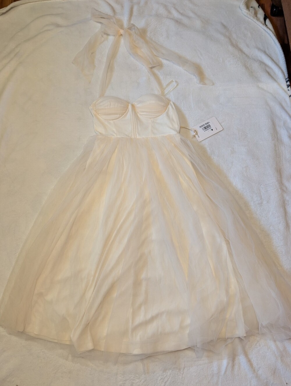 NWT Here Comes The Sun Tulle Halter With Corset Bodice